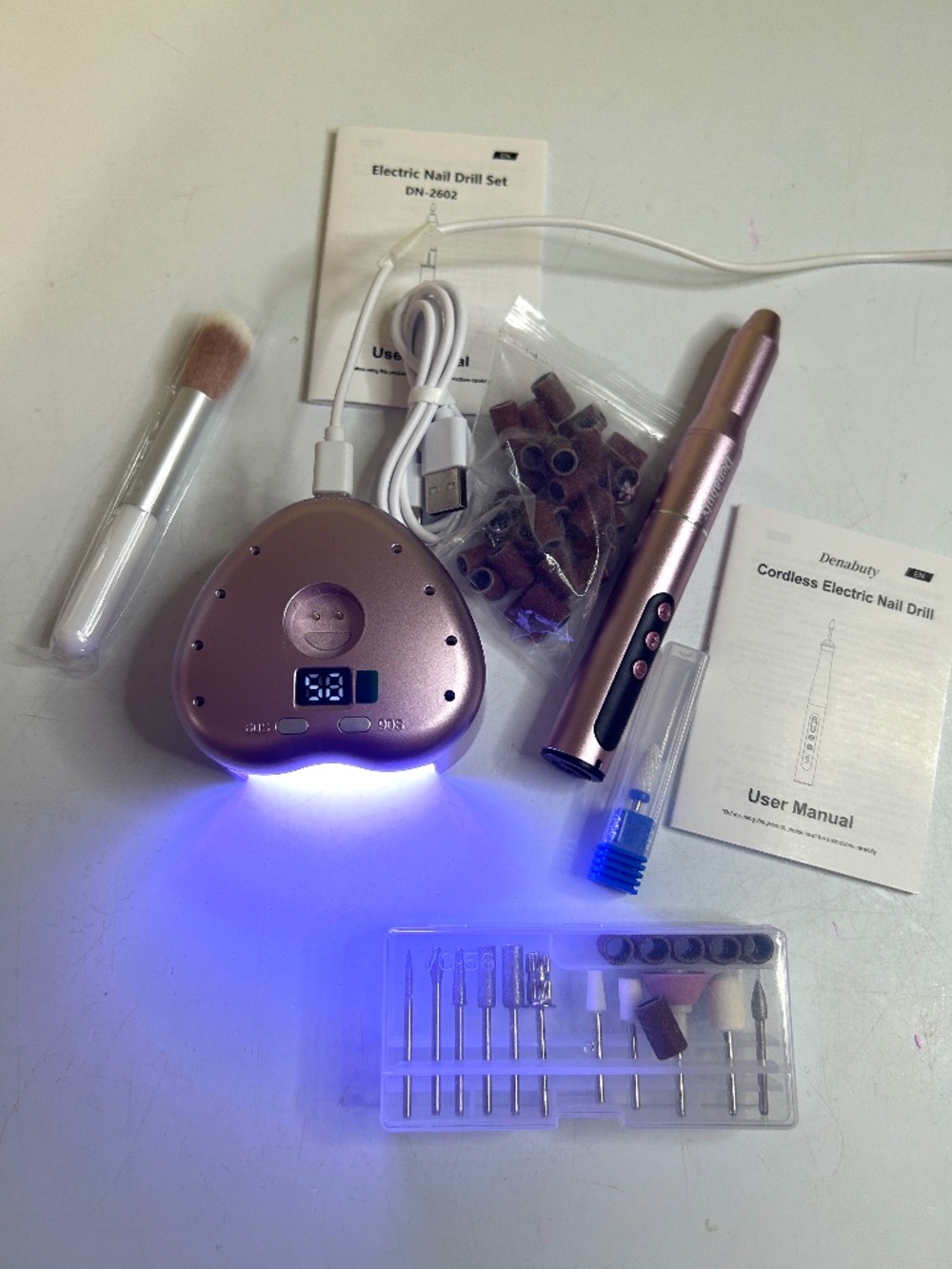 LED Nail Light And Nail Drill Set Pink - Picture 13 of 15